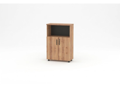 Rectangular File Cabinet Brown Black Two-Tone Office Shelf