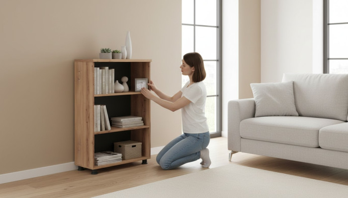 File cabinet, insert shelf, black brown, two-tone, modern study