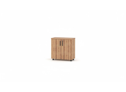 Rectangular filing cabinet with two doors, brown, solid color, study room