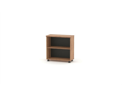 Filing cabinet with adjustable shelf for the study in solid brown, modern style.