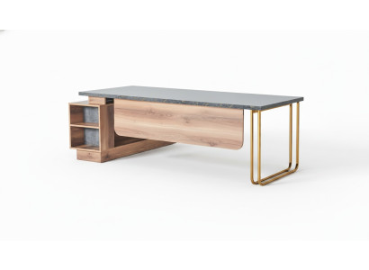 Office desk brown gray two-tone modern design study rectangular
