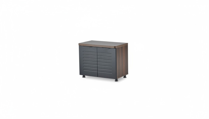 Study office cabinet dresser rectangular black brown two-toned