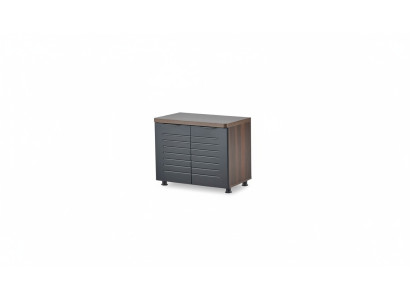 Study office cabinet dresser rectangular black brown two-toned