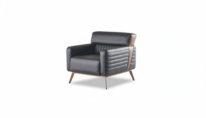 Armchair Study 1-Seater Black Solid Color Modern Design Living Room