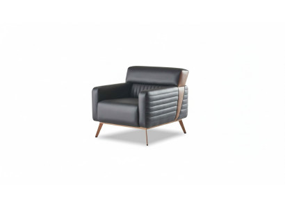 Armchair Study 1-Seater Black Solid Color Modern Design Living Room