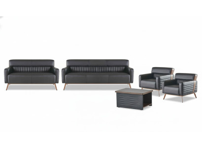 Black office furniture luxurious leather sofas designer armchair table
