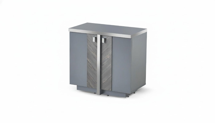 Modern design style dresser, gray filing cabinet, solid color, storage, doors