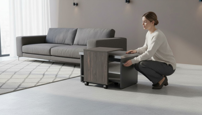 Coffee table gray plain study living room rectangle with shelf