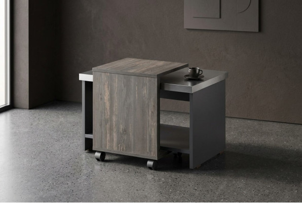 Coffee table gray plain study living room rectangle with shelf