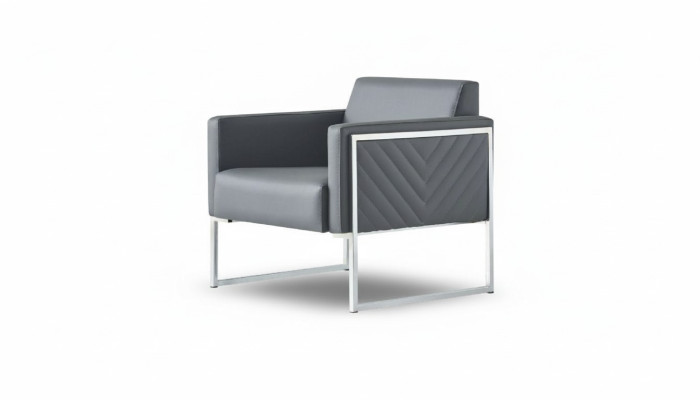 Armchair Office 1-Seater Gray Solid Color Modern Design Living Room