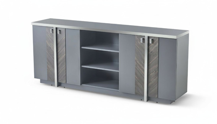 Sideboard Filing Cabinet Modern Design Rectangular Shape Gray Solid Color Style