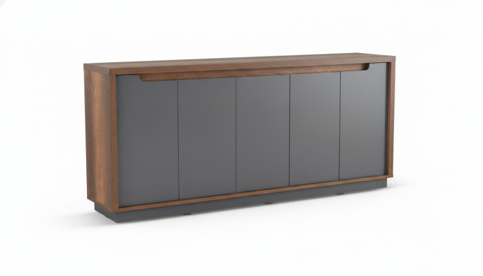 Sideboard Gray Brown Two-Tone Modern Design Rectangular Office