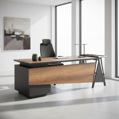 Desk Office Desk Study Room Brown Gray Two-Tone Modern Design