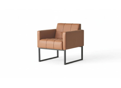 Armchair Brown Solid Color Study Modern Design 1-Seater Stainless Steel