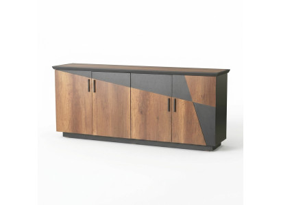 Sideboard Filing Cabinet with 4 Doors Brown / Gray Two-tone Modern Style