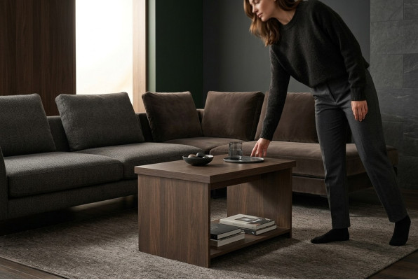 Coffee table study modern design style brown solid color living room