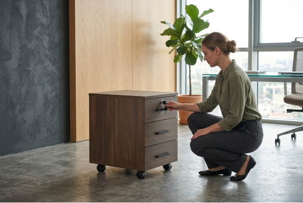 Sideboard study brown plain modern rectangular shape drawers