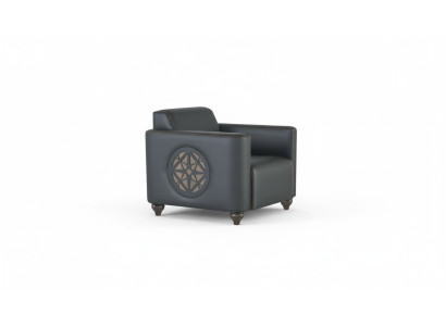 Black Armchair Solid Color Modern Design Style Study Living Room