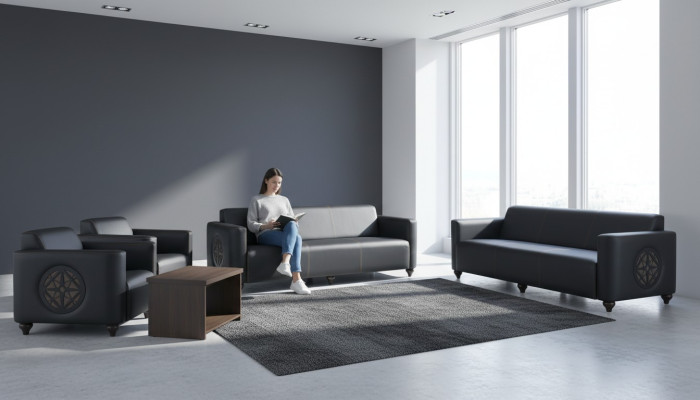 Stylish study furniture designer 2x 3-seater 2x armchair coffee table