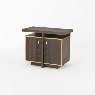 Sideboard Brown with Doors Solid Color Modern Office Filing Cabinet