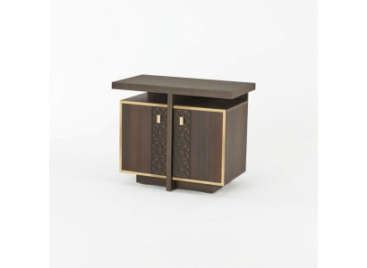 Sideboard Brown with Doors Solid Color Modern Office Filing Cabinet