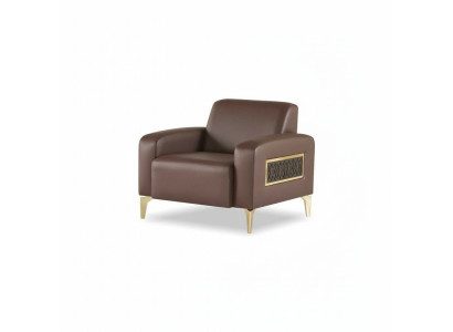 Armchair Brown Solid Color Modern Design Home Office Living Room 1-Seater