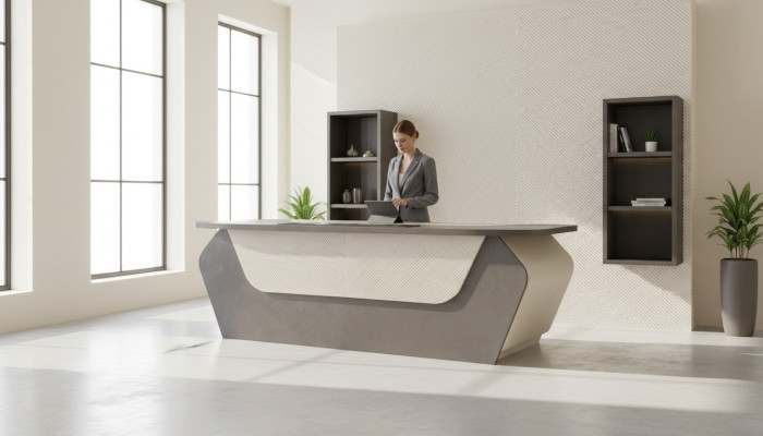 Office desk gray two-tone modern rectangular design style study