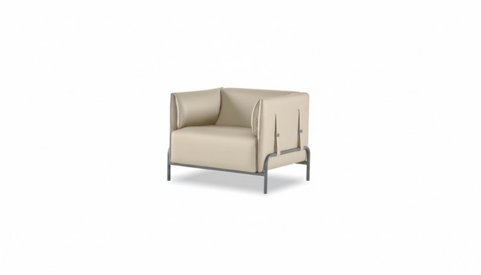 Beige Armchair Solid Color Pattern Study Modern Design Style Living Room