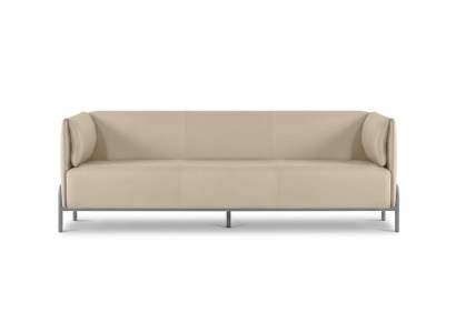 Home office set 3-seater sofa beige modern design living room cushions