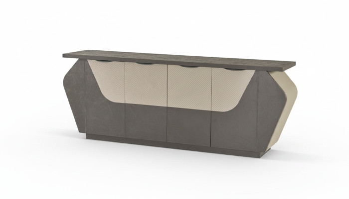 Study Room Sideboard Filing Cabinet Gray Two-Toned Storage Modern