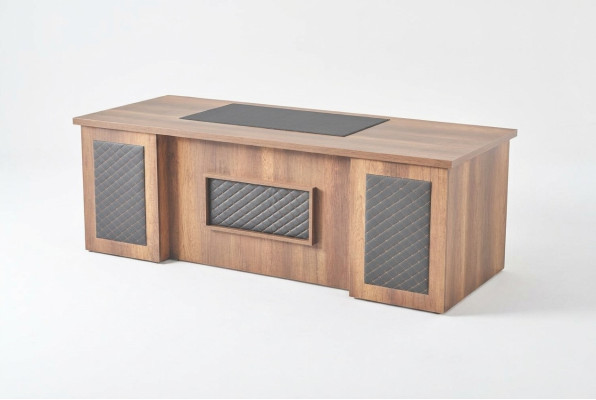 Office desk brown black two-tone rectangular shape study modern