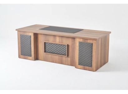 Office desk brown black two-tone rectangular shape study modern