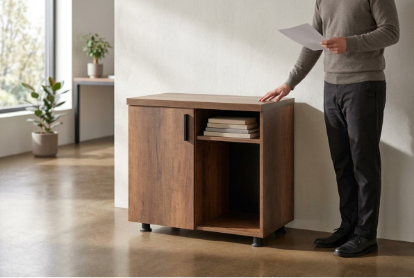 Dresser study room brown monochrome rectangular shape modern design