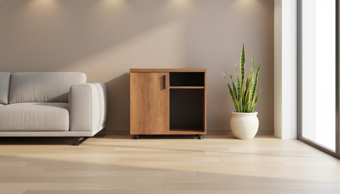 Dresser study room brown monochrome rectangular shape modern design
