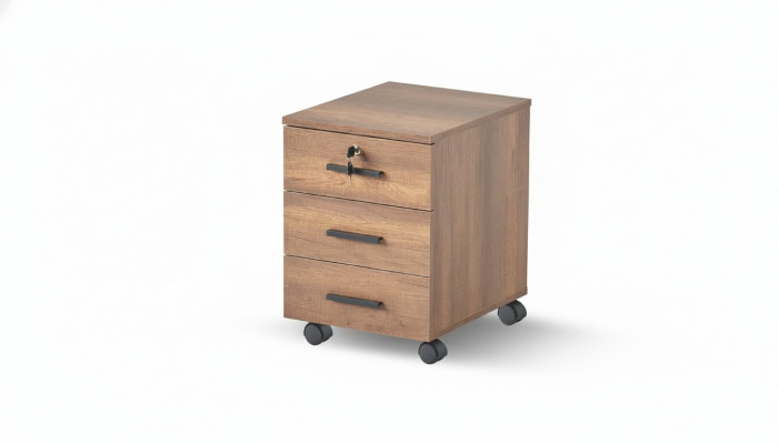Workroom Dresser Brown Drawers Solid Color Modern Design Wheels