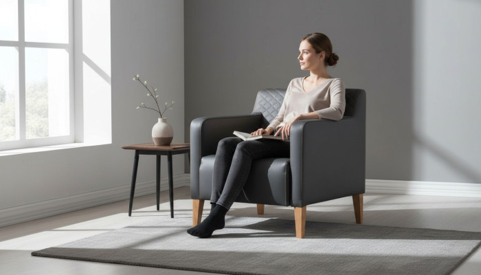 Armchair Black Solid Color Modern Design Style Home Office Living Room