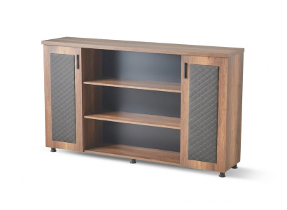File Cabinet Sideboard Brown Black Two-Tone Modern Study Room