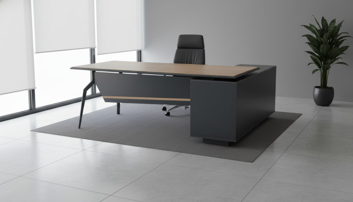 Black-Brown Office Desk Designer Corner Desk Wood Office Furniture