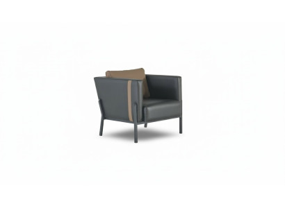 Black leather armchair home office designer single-seater leather seating furniture