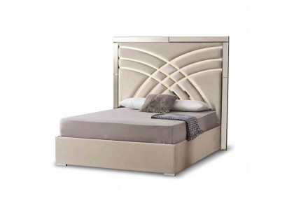 Beige double bed designer bedroom bed frame luxurious furniture