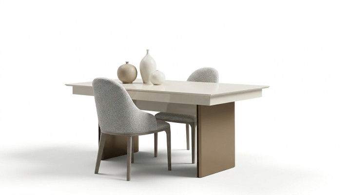White-Brown Dining Room Set Extendable Table 6x Chairs Sideboard