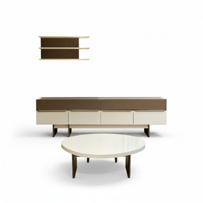 Modern living room suite sideboard designer wall shelf coffee table 3-piece set