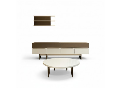 Modern living room suite sideboard designer wall shelf coffee table 3-piece set