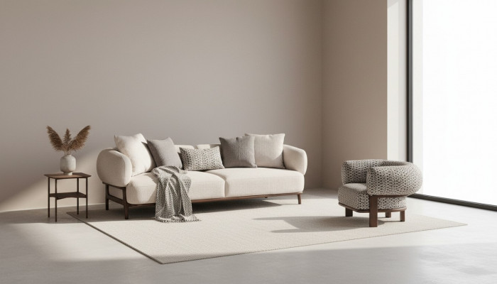 Gray living room sofas luxurious recliner textile couches 2-piece set