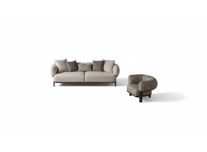 Gray living room sofas luxurious recliner textile couches 2-piece set