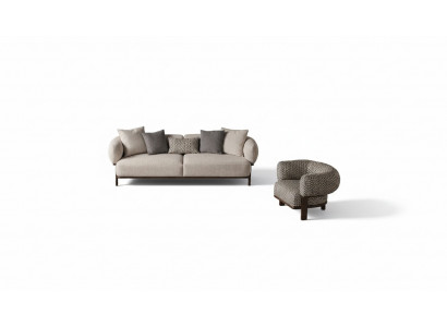 Gray living room sofas luxurious recliner textile couches 2-piece set