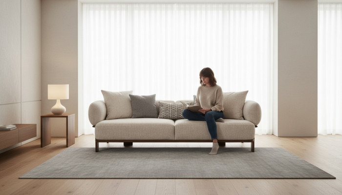 Modern gray sofa for luxurious living room decoration