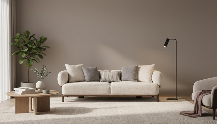 Modern gray sofa for luxurious living room decoration
