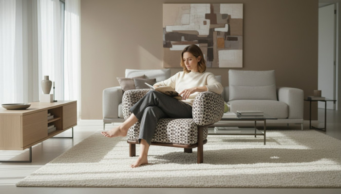 Luxurious living room furniture designer armchair upholstered single-seater