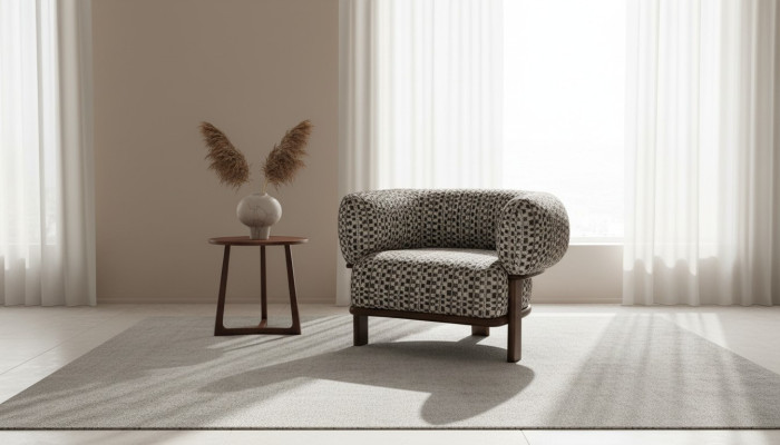 Luxurious living room furniture designer armchair upholstered single-seater